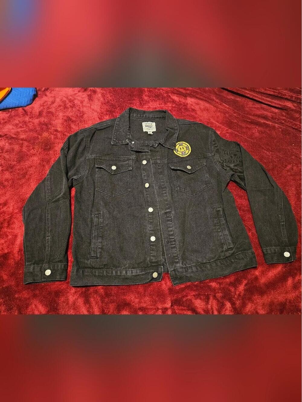 Wesc Black Denim Jacket with Yellow Patch Logo